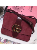 Gucci Suede Leather Arli Medium Shoulder Bag ‎550126 Burgundy 2019