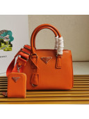 Prada Saffiano Leather Top Handle Bag 1BA296 Orange 2021