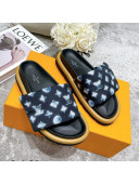 Louis Vuitton Pool Pillow Comfort Down Slide Sandals Navy Blue 2021 111784