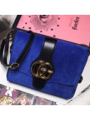 Gucci Suede Leather Arli Medium Shoulder Bag ‎550126 Blue 2019