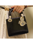 Dior Mini Lady Dior Bag in Python Leather Black 2021