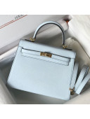 Hermes Kelly 25cm Top Handle Bag in Epsom Leather Pale Blue 2021