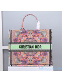 Dior Large Book Tote Bag in Muliticolor Lights Embroidery 2020