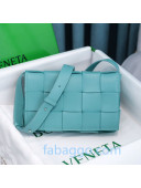 Bottega Veneta Cassette Small Crossbody Messenger Bag in Maxi Weave Blue Seafoam 2020