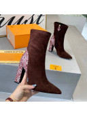 Louis Vuitton Since 1854 and Suede Short Boots Brown/Burgundy 2020