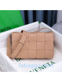 Bottega Veneta Cassette Small Crossbody Messenger Bag in Maxi Weave Nude Pink 2020