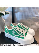 Chanel Canvas Platfrom Sneakers Green 2021