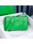 Bottega Veneta Cassette Small Crossbody Messenger Bag in Maxi Weave Bright Green 2020