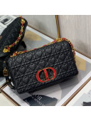 Dior Medium Dioramour Caro Bag in Black Cannage Calfskin with Heart Motif 2021