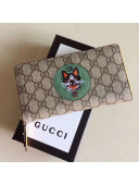 Gucci Dog Embroideried GG Zip Around Wallet 506279 Green 2018