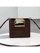 Fendi Way Leather Small Tote Bag Coffee Brown 2021 8506S