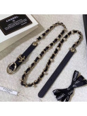 Chanel Pearl Leather Chain Belt AA0594 Black 2019