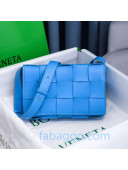 Bottega Veneta Cassette Small Crossbody Messenger Bag in Maxi Weave Royal Blue 2020