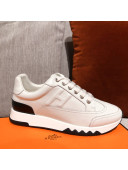 Hermes Trail Calfskin Sneakers White 2021 02 (For Women and Men)