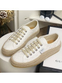 Gucci GG Fabric Label Espadrille Sneakers White 2020 (For Women and Men)