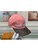 Louis Vuitton Monogram Denim Signature Baseball Hat Pink/Brown 2021 