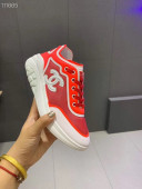 Chanel Lycra and Mesh Patchwork Sneakers G34763 Red 2019