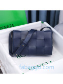Bottega Veneta Cassette Small Crossbody Messenger Bag in Maxi Weave Navy Blue 2020