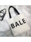 Balenciaga Small Contrasting Logo Canvas Tote White 2019