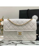 Chanel Grained Calfskin Large Square Flap Bag AS2358 White 2021