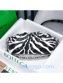 Bottega Veneta The Chain Pouch Zebra Print Shoulder Bag with Square Ring Chain Strap Black/White 2020