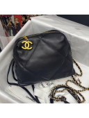 Chanel Quilted Lambskin Bowling Clutch with Chain Black 2021