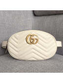Gucci GG Marmont Leather Medium Belt Bag 491294 White 2018