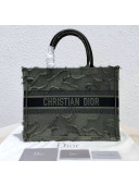 Dior Small Book Tote Camouflage Embroidered Canvas Bag Geen 2019