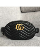 Gucci GG Marmont Leather Medium Belt Bag 491294 Black 2018