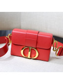 Dior 30 Montaigne Mini Box Shoulder Bag in Red Box Calfskin 2020