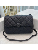 Chanel Matte Grained Calfskin Flap Bag AS2303 All Black 2020 TOP