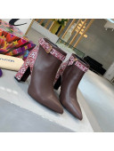 Louis Vuitton Since 1854 and Calfskin Short Boots with Top Buckle Dark Brown/Burgundy 2020