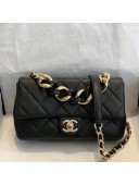 Chanel Quilted Lambskin Medium Flap Bag with Resin Chain AS1353 Black 2019