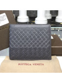 Bottega Veneta Men's Bi-Fold Embroidered Checker Wallet Grey