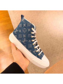 Louis Vuitton Stellar High-top Sneaker in Blue Monogram Denim 1A4VTA 2019