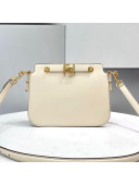 Fendi Touch Gusseted Leather Bag White/Gold 2021
