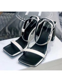 Balenciaga Square Ankle Strap Sandal in White Calfskin 2020