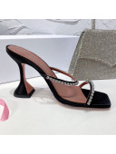 Amina Muaddi Silk Crystal Sandals 9.5cm Black 2021