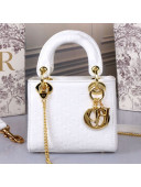 Dior Lady Dior Mini Bag in Ultra Matte Embossed Calfskin White 2019