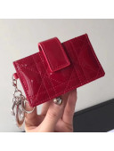 Dior Lady Dior Eden Wallet in Patent Calfskin Red 2018