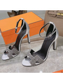 Hermes Premiere Crystal H Heel 10.5cm Sandals Silver 2021 10