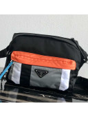 Prada Printed Technical Fabric Bandoleer Shoulder Bag 2VH038 Orange 2019