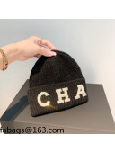 Chanel Pearl Knit Hat Black 2021 12