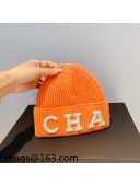 Chanel Pearl Knit Hat Orange 2021 13