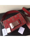 Dior Dio(r)evolution Flap Bag with Slot Handclasp Studded Calfskin Burgundy 2018