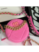 Chanel 19 Denim Round Clutch with Chain AP0945 Pink 2021