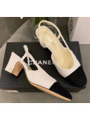 Chanel Tweed Slingbacks G31318 Off-White/Black 2020