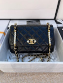 Chanel Calfskin Small Flap Bag with Imitation Pearls AS3001 Black 2021 