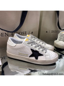 Golden Goose Super-Star Sneakers in White Canvas with Black Suede Star 2021