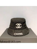 Chanel Logo Shearling Bucket Hat Black 2021